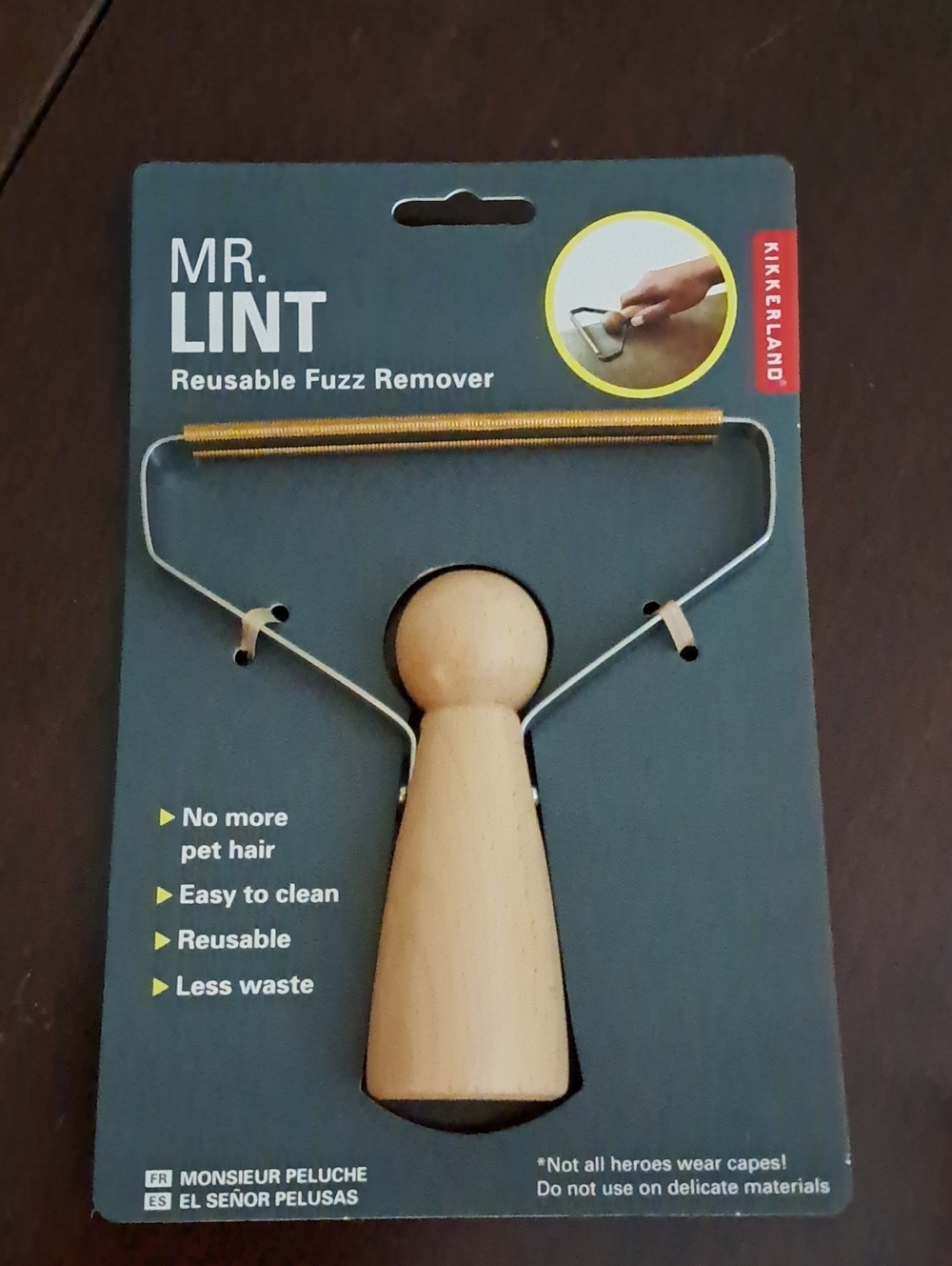Kikkerland Mr. Lint Reusable Fuzz & Pet Hair Remover
